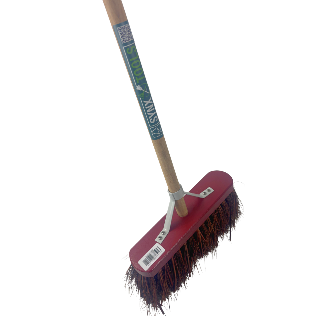 Synx Tools Straatbezem Bassin Rood 30 cm - harde bezem - buitenbezem - Incl. bezemsteel 150 cm