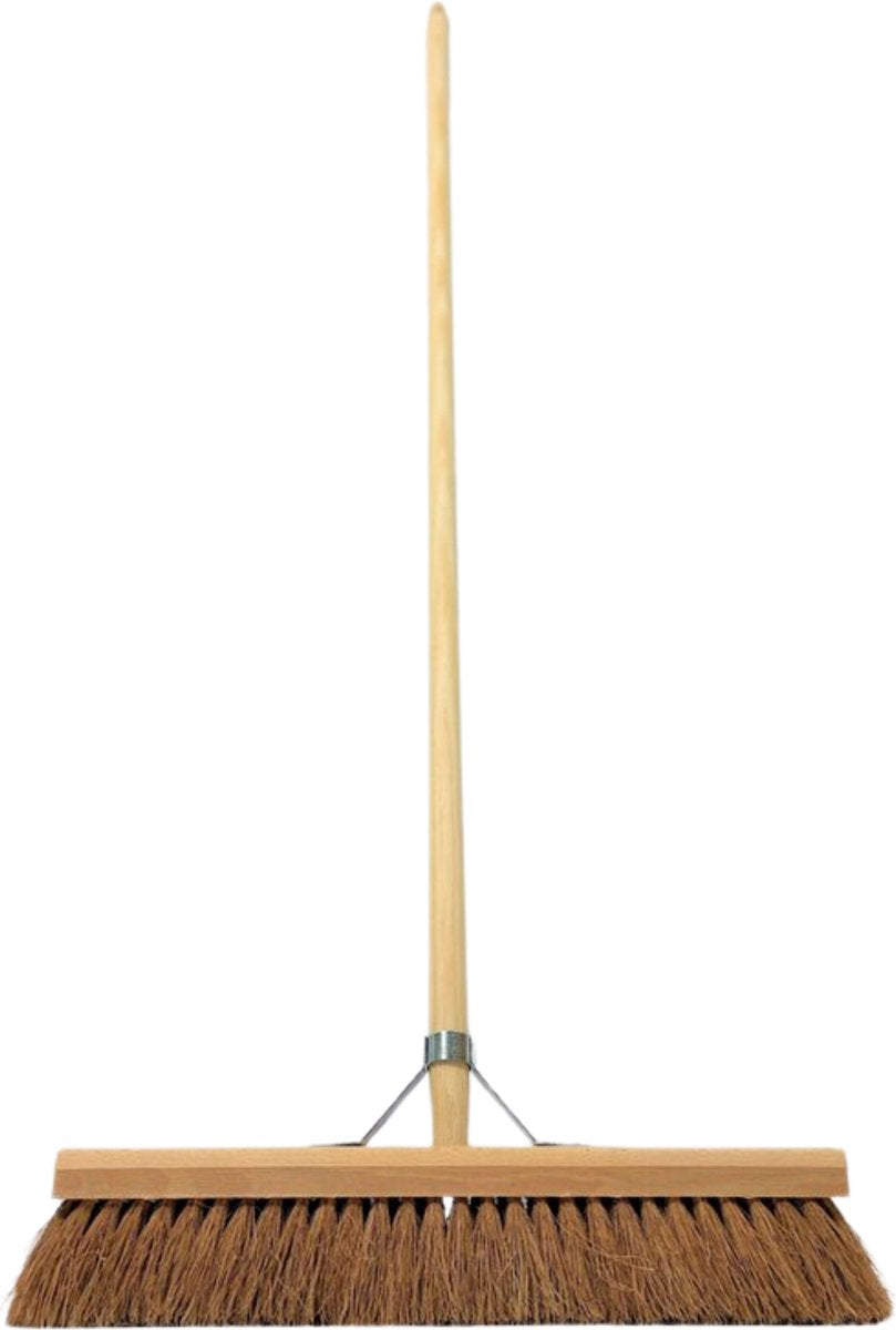 Synx Tools Coco bezem 60 cm en Stoffer en blik met lange steel 97 cm