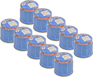 Bcamping 10x gas - 360ML/190gram butane – propaan gasbus 6.7oz gaspatroon butaangas gasfles priktank camping gasvulling voor kooktoestel of bbq