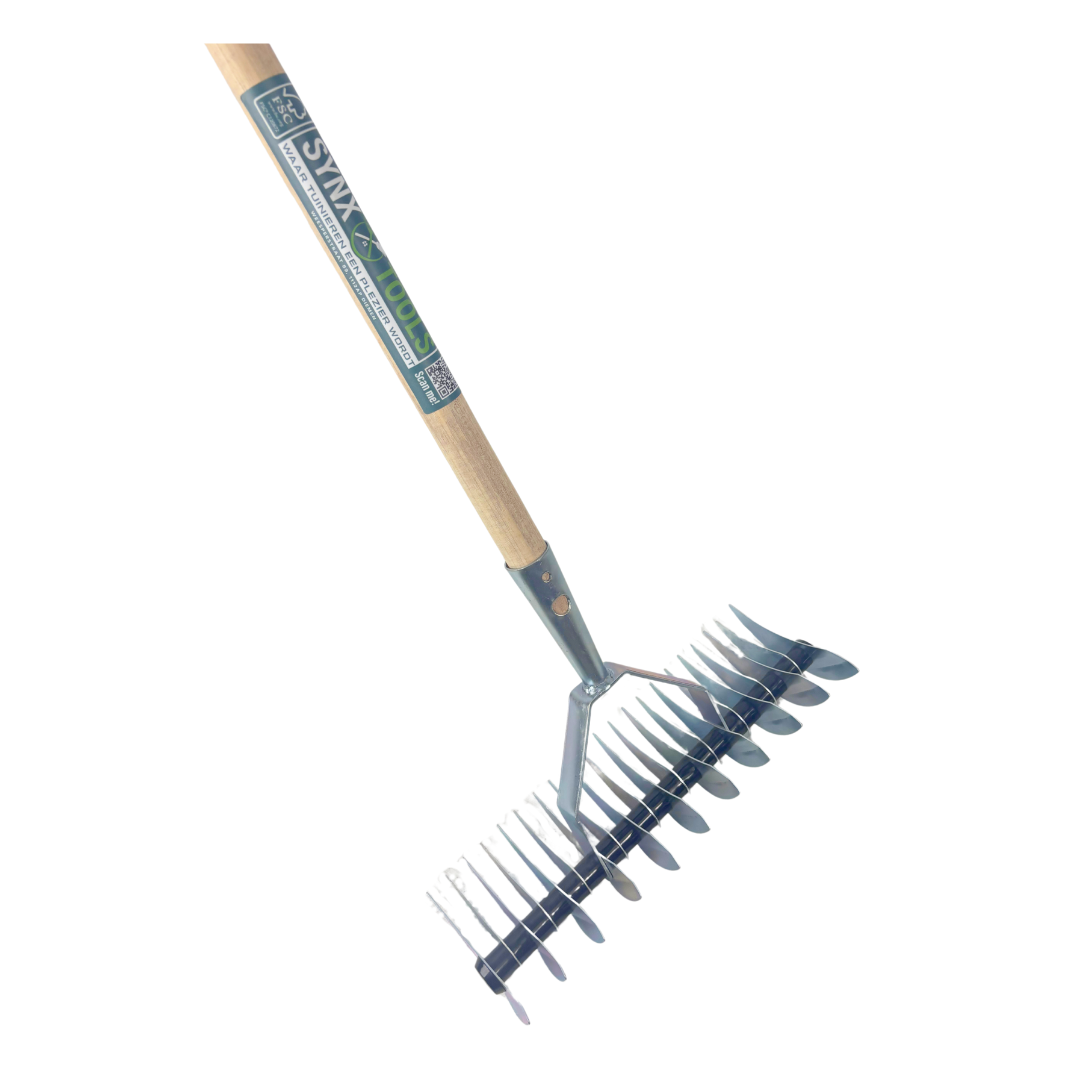Synx Tools Verticuteerhark 11/21 tanden - verticuteren met hark - Incl. steel 150 cm