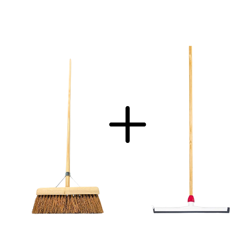 Coco Binnenbezem 30cm + Vloertrekker Kunststof 55cm met Steel 150cm