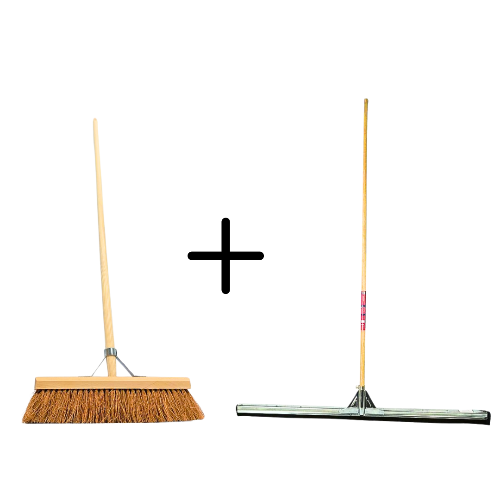 Coco Binnenbezem 40cm + Vloertrekker 100cm met Steel 150cm