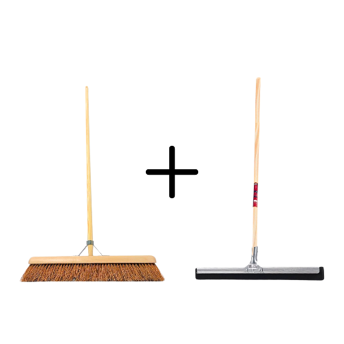 Coco Binnenbezem 60cm + Vloertrekker 60cm met Steel150cm