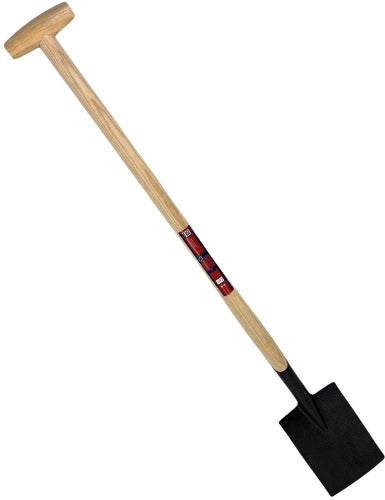 Dulspade met stevige essenhouten steel en gehard staal blad - schuin geplaatst