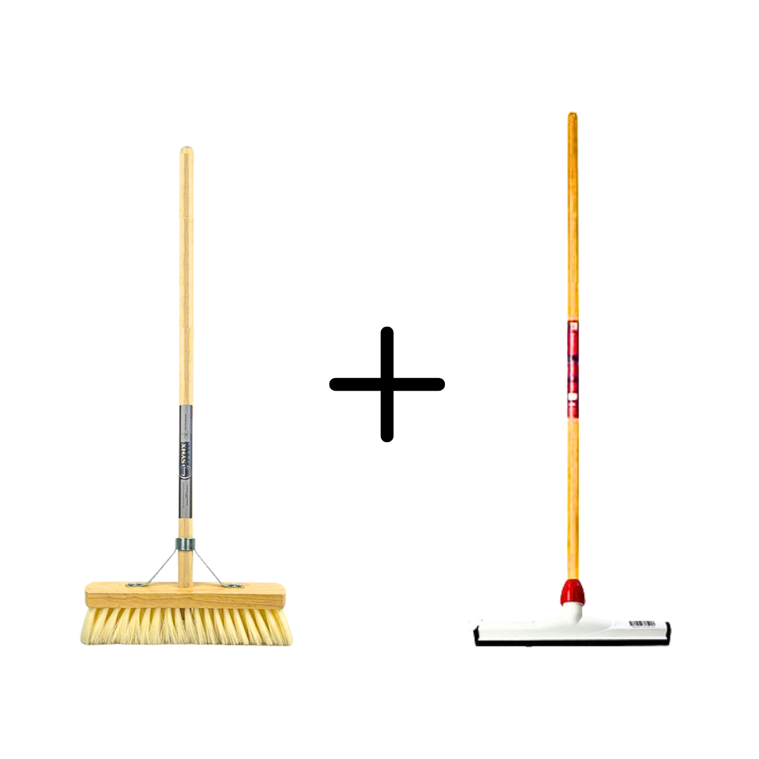 Fibersoft 30cm + Vloertrekker Kunststof 35cm met Steel 120cm