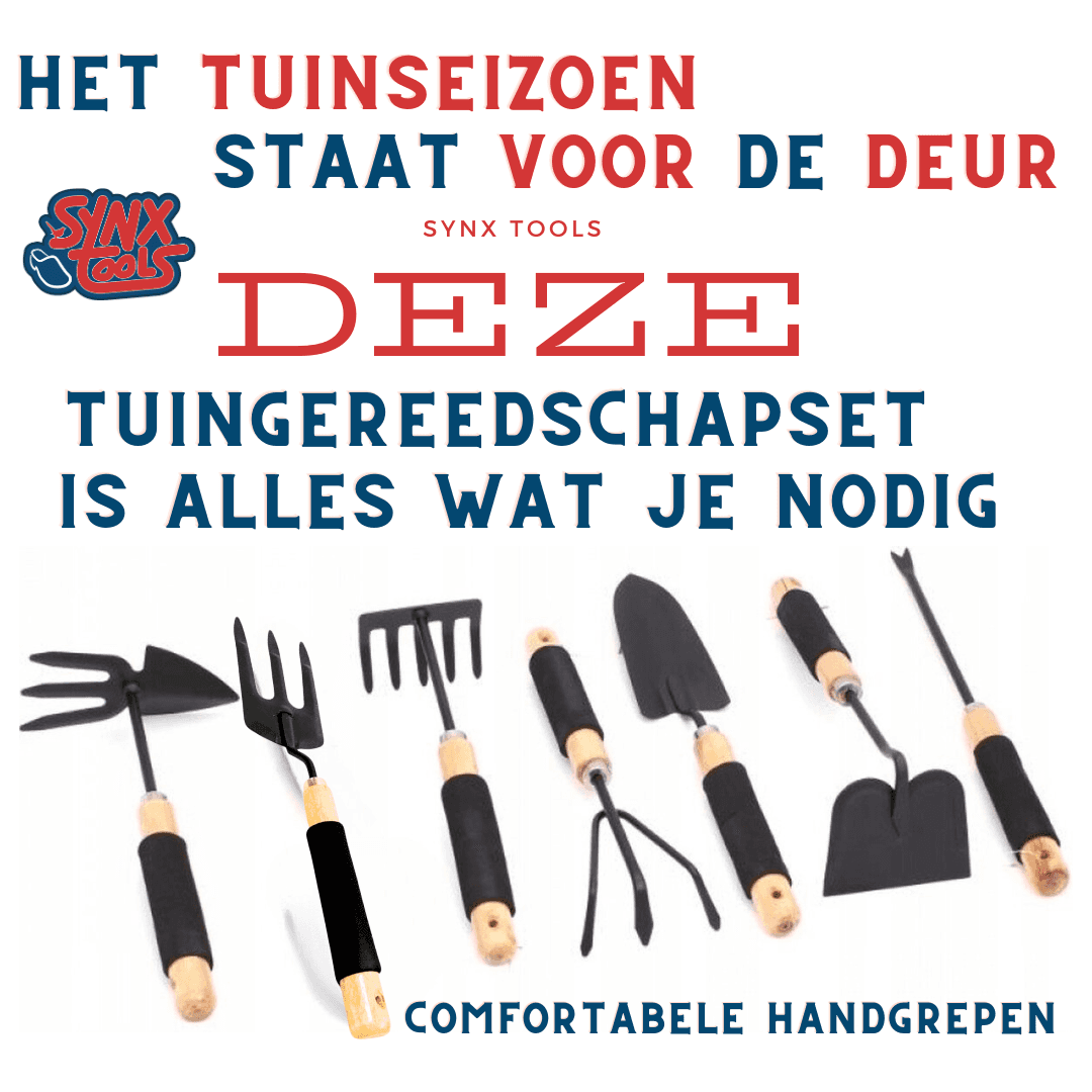 Synx Tools Tuingereedschap Set 7-delig - Schep, Schoffel, Harkje