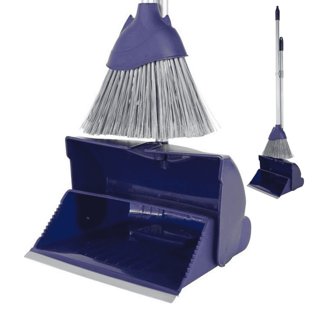 Kunststof Stoffer en Blik - Sluitend Model - Lange Stelen 80 cm - Schoonmaakartikelen