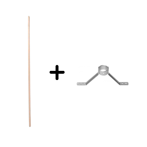 Bezemsteel 150 cm + Steelhouder 28 mm