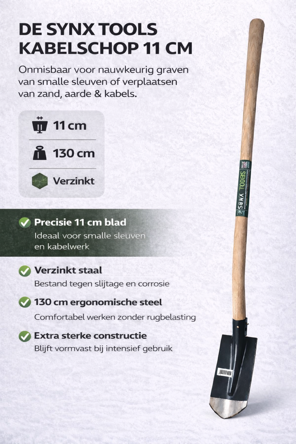 Pricisie kabelschop 130cm met verzinkt staal