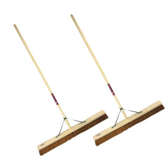 Synx Tools 2x Zaalveger 100cm - Bezem - zachte bezem - broom - kokosbezem - bezemsteel 150cm