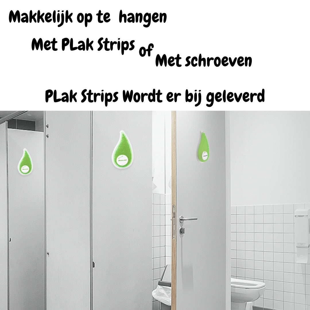 Groene luchtverfrisser in toiletruimte