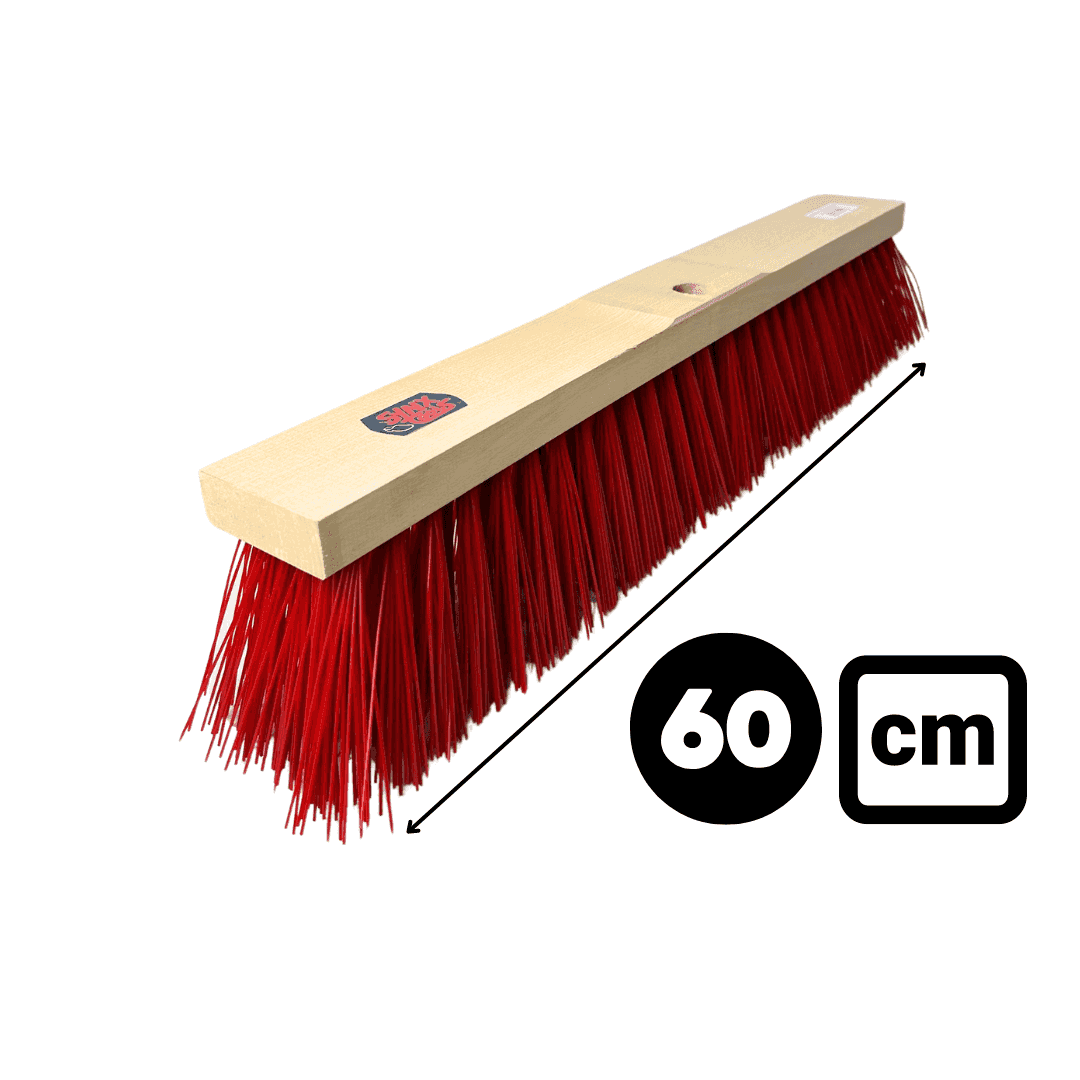 Straatbezem 60 cm zonder steel met nylon haren voor natte oppervlakken