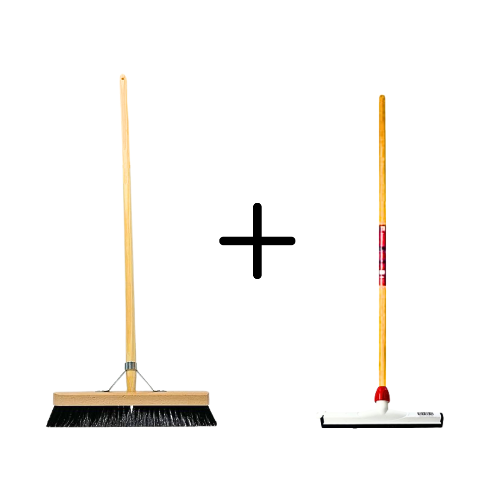 Paardenhaar 40cm + Vloertrekker Kunststof 35cm met Steel 120cm