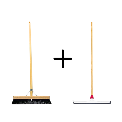 Paardenhaar 40cm + Vloertrekker Kunststof 55cm met Steel 150cm