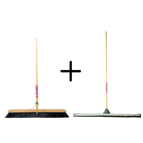 Paardenhaar 60cm + Vloertrekker 100cm met Steel 150cm