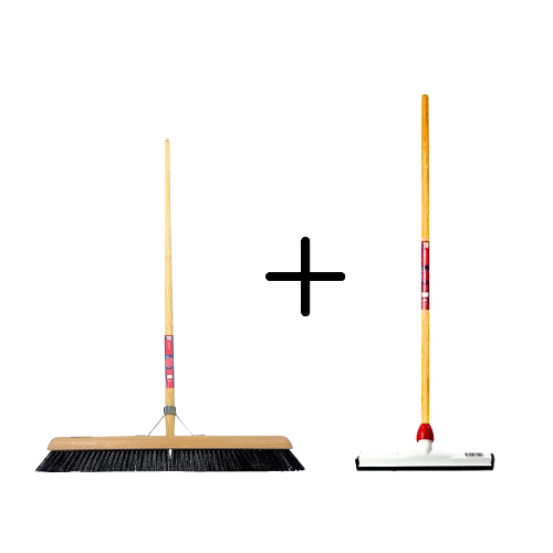 Paardenhaar 60cm + Vloertrekker Kunststof 35cm met Steel 120cm