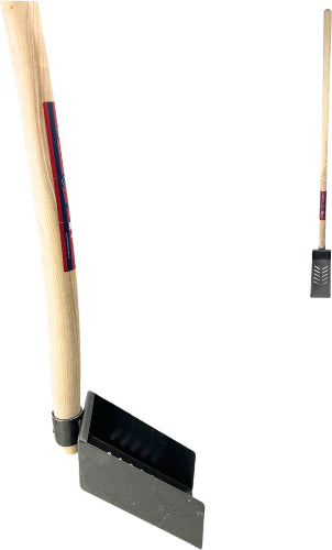 Zij foto van een Rioolschep met licht gebogen steel van 130 cm