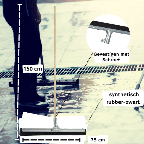 Vloerwisser badkamer met brede wisser 75 cm – Synx Store