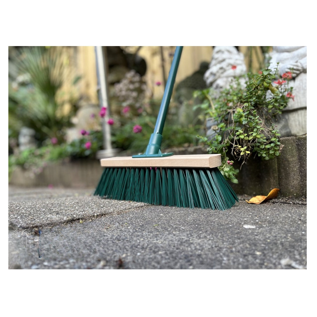 Synx Tools rechte schoffel 16cm + Buiten Bezem Groen - Schoffel - 170cm staal met Hilt - Met Steel 117 cm