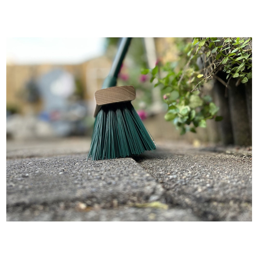 Synx Tools rechte schoffel 16cm + Buiten Bezem Groen - Schoffel - 170cm staal met Hilt - Met Steel 117 cm