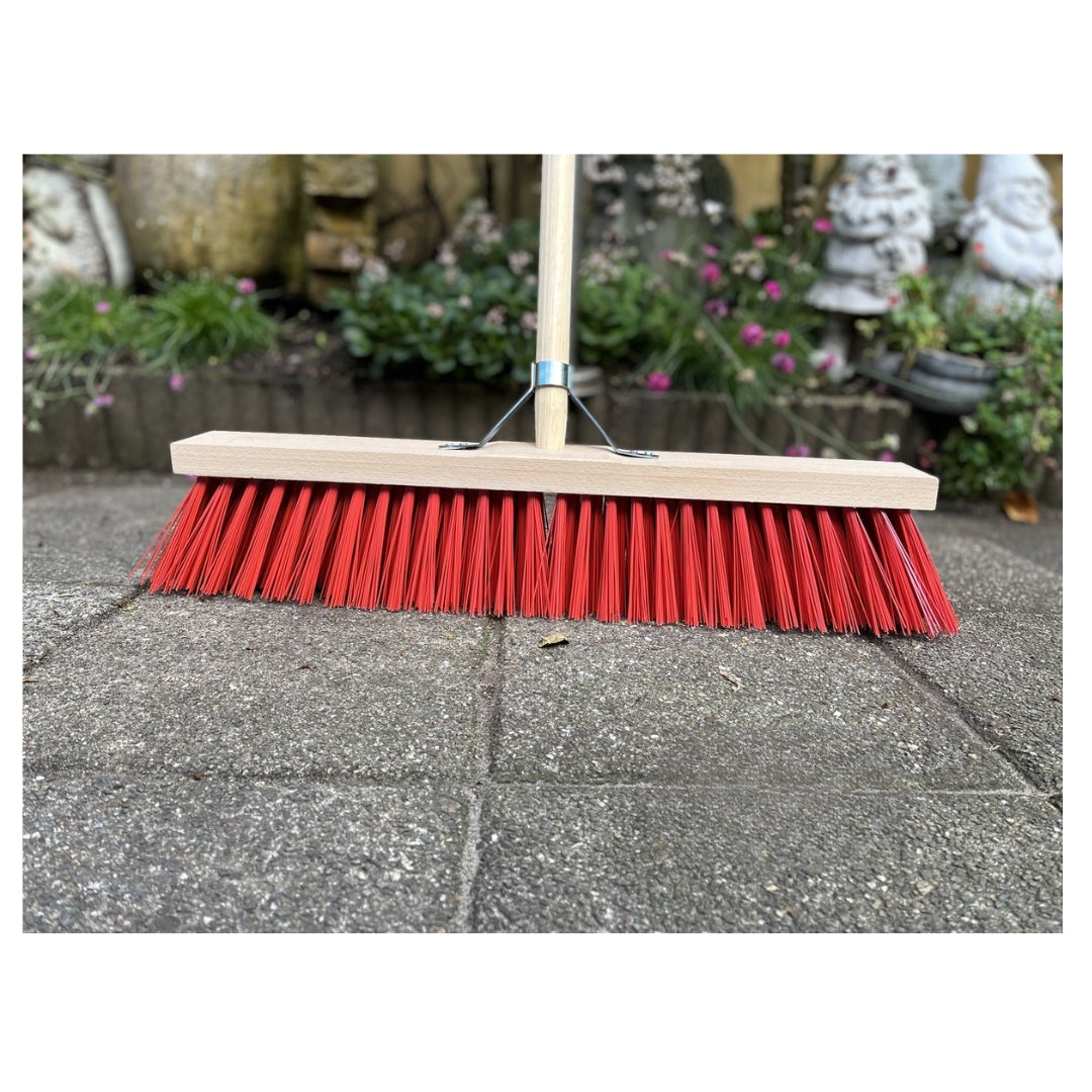 Synx Tools Houe Droite 12cm avec Acier 160cm + Balai de Rue Nylon 50cm - Houe Droite 12cm - Balai Extérieur