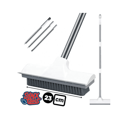 Schrobbezem met telescopische steel voor vloerreiniging