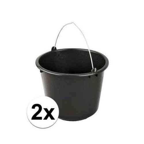 Set van 2 zwarte huishoudemmer 12 liter van kunststof – Synx Store