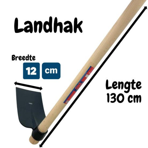 landhak met een breedte van 12 cm en een lengte van 130 cm