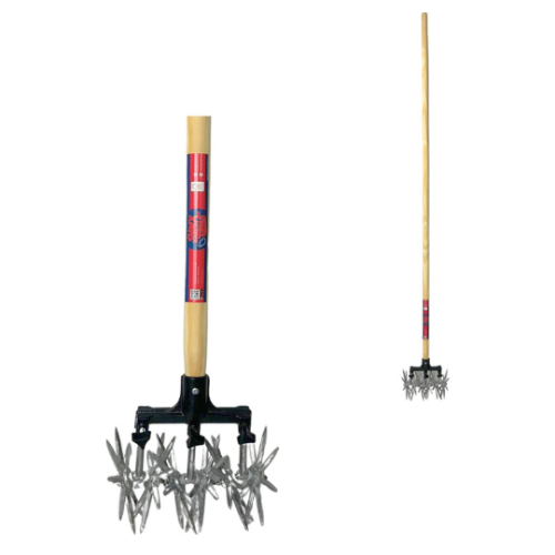 Rolcultivator 21 cm – cultivator tuin – grond losmaken gereedschap met steel