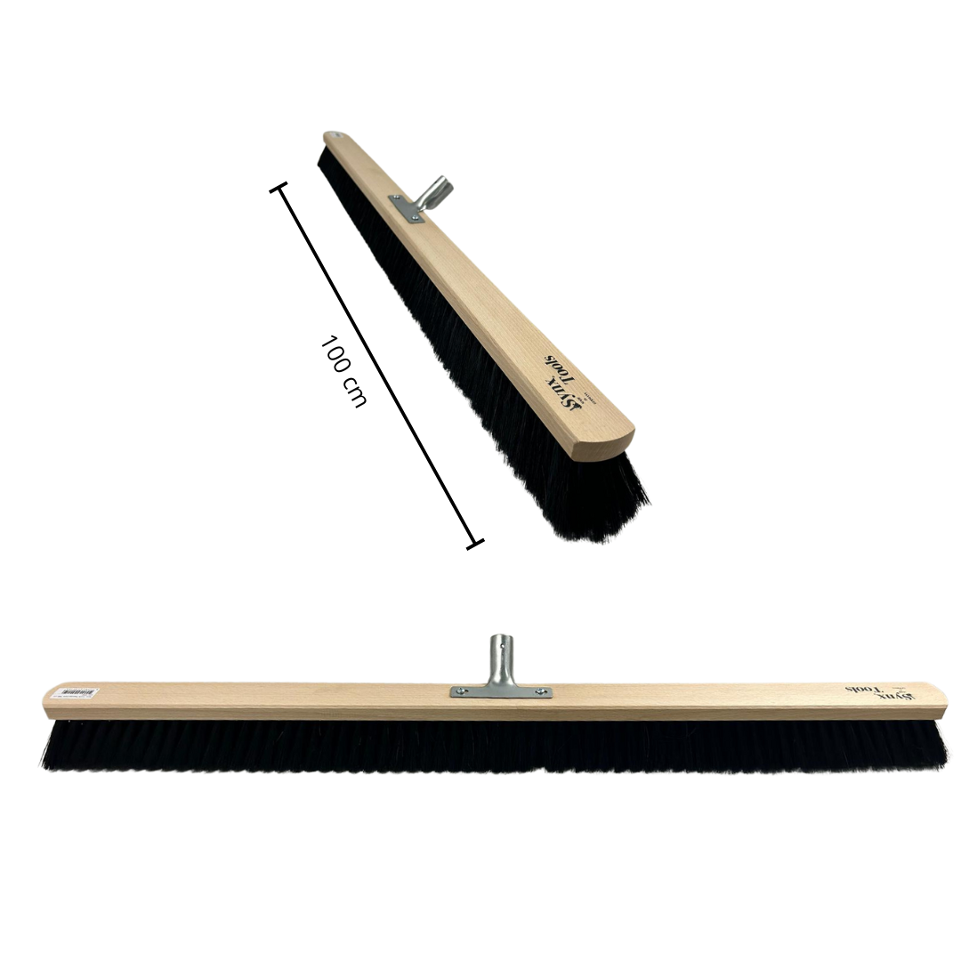 Synx Tools BinnenBezem 100cm Paardenhaar |Zaalveger|Zachte bezem|Kamerveger|Veger schoonmaken