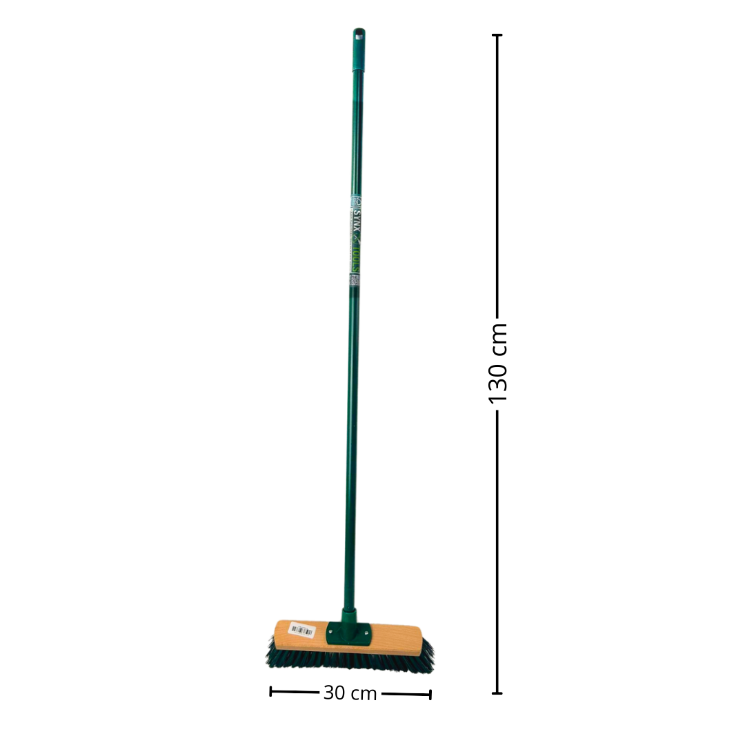 Afmetingen van Synx Tools straatbezem groen met bezemsteel 118cm