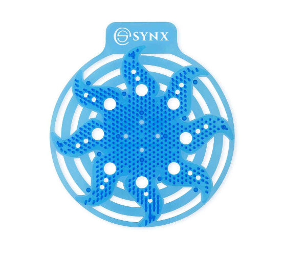 Blauwe Urinoirmatje met muntgeur en anti-spat borstelharen