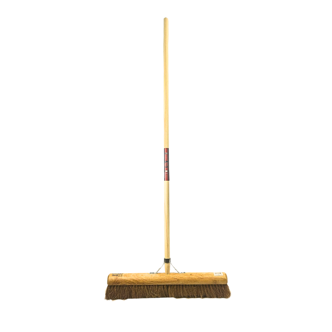 bezem kokos BinnenBezem Cocos 60 cm - Bezem - Bezems - Zaalveger - Zachte Bezem - Veger - Cocosharen - met Houten steel 150cm