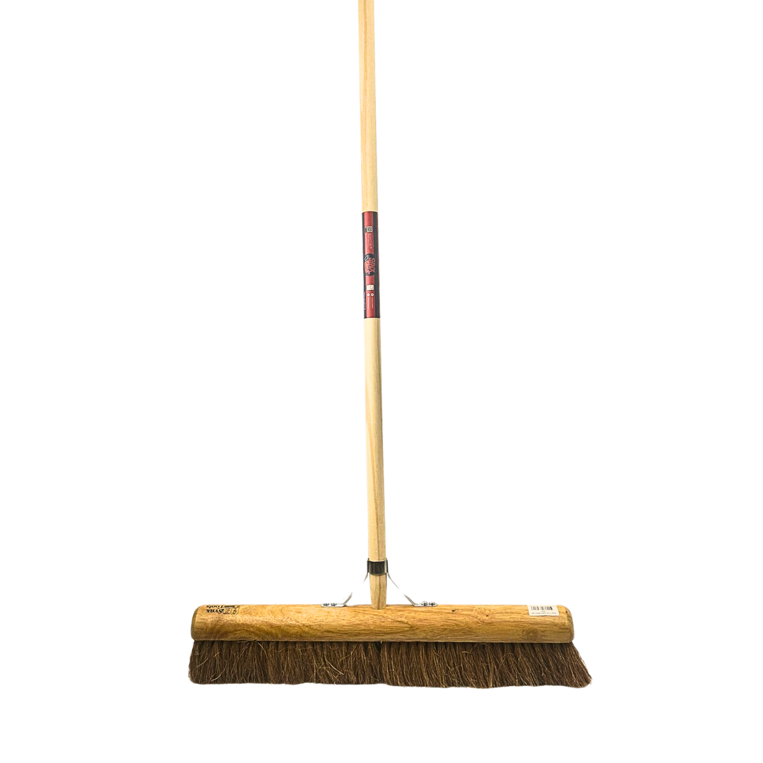 bezem kokos BinnenBezem Cocos 60 cm - Bezem - Bezems - Zaalveger - Zachte Bezem - Veger - Cocosharen - met Houten steel 150cm