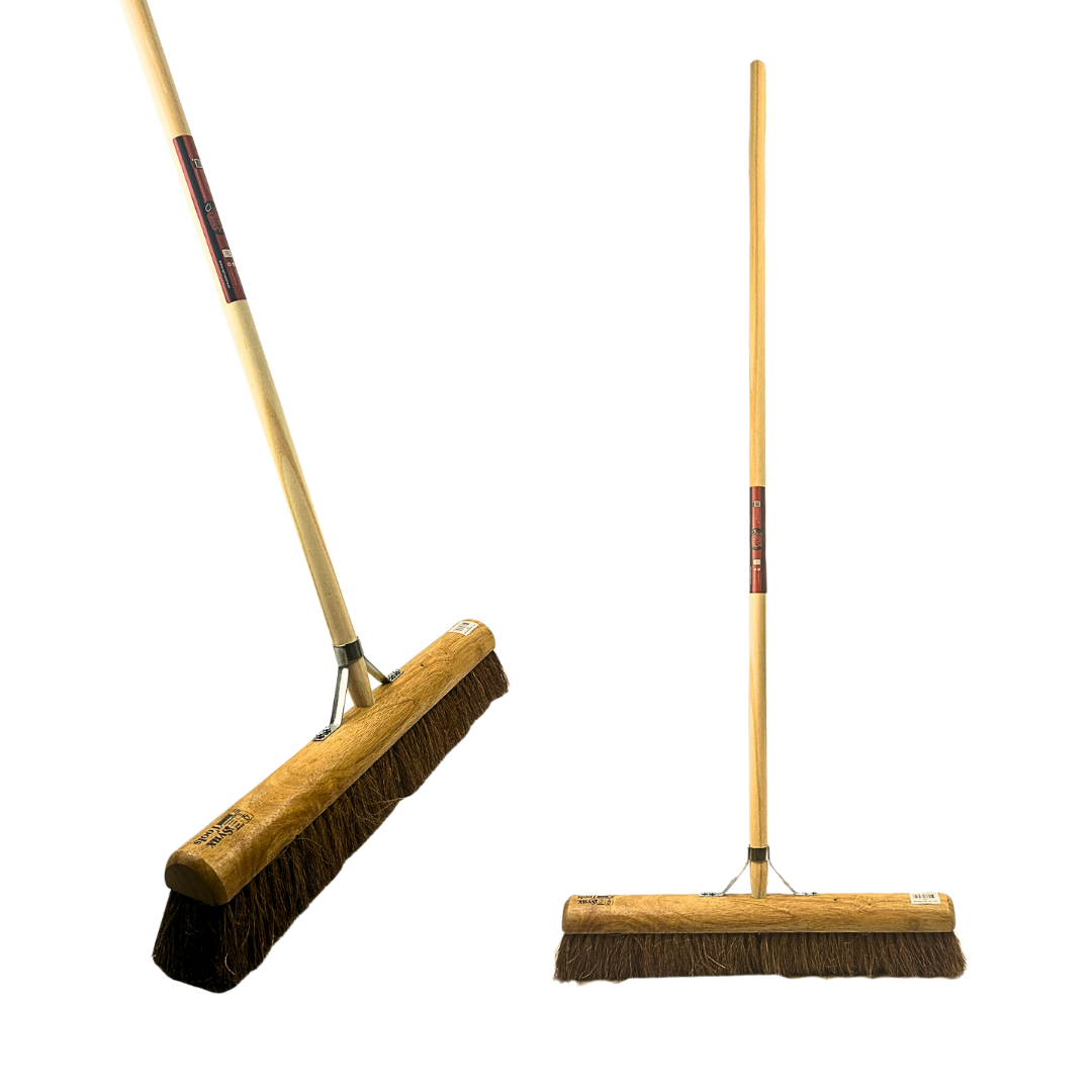 bezem kokos BinnenBezem Cocos 60 cm - Bezem - Bezems - Zaalveger - Zachte Bezem - Veger - Cocosharen - met Houten steel 150cm