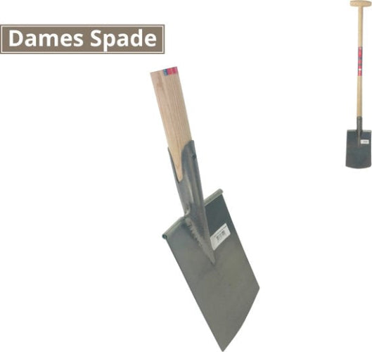 Dames Spade met essenhout steel en opstapje