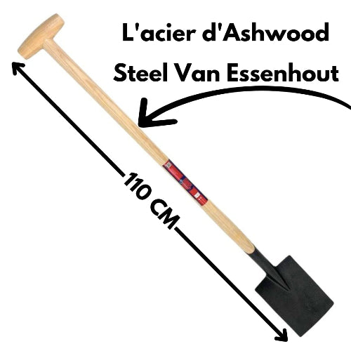 Dulspade met essenhouten steel van 110 cm