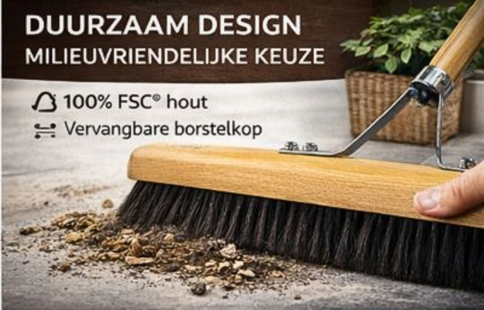 Synx Tools Zaalveger binnenbezem 60 cm Paardenhaar - bezemsteel 150cm