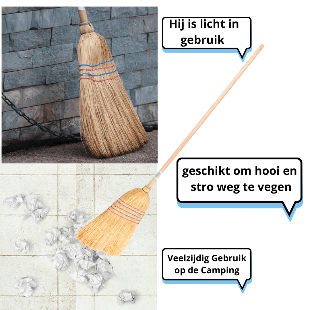 Synx Tools Mix straw broom Oldskool - Incl. Handle 134cm