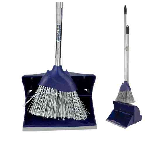 Stoffer en blik met lange steel