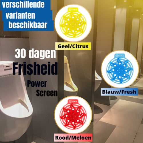 Verschillende varianten van de Urinoirmatje - geel - blauw - rood