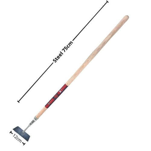 Mini schoffel 12 cm met 75 cm steel voor onkruid verwijderen