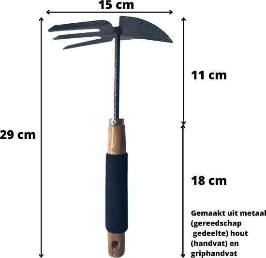 Tuingereedschap set - hark, tuinschepje en schoffel