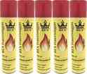 5x Aanstekergas / butaan gas 300 ml