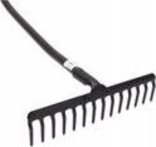 Tuinhark met ergonomische steel en 14 verzinkte tanden