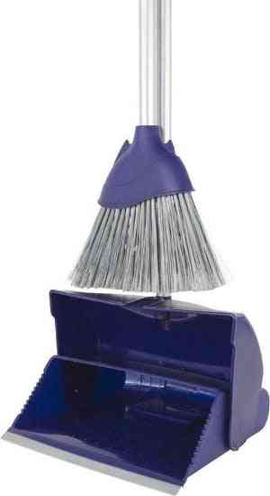 Kunststof Stoffer en Blik - Sluitend Model - Lange Stelen 80 cm - Schoonmaakartikelen