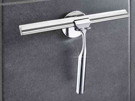 Synx Tools Essuie-glace de douche en acier inoxydable - Raclette de douche - Raclette de fenêtre - Raclette de fenêtre