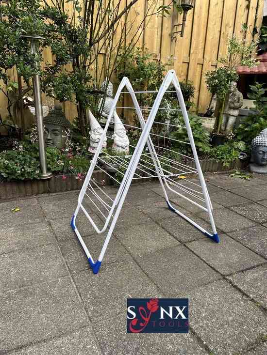 Wit inklapbaar wasrek voor drogen van kleding in huis – Synx Store