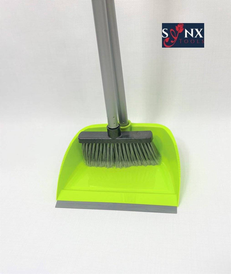 Synx Tools Stoffer & Blik Maria Groen Set - Stoffer Blik set - Stoffer en blik open model met lange stelen - Bezem - blik met lange steel