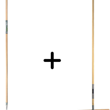 Rechte Schoffel 20cm en X Bezem 40cm La Crema Binnenbezem -Schoffel Steel met Hilt
